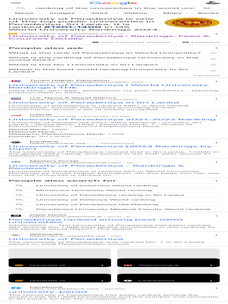 Ranking of The Universities in The World Universi | PDF | Internet ...