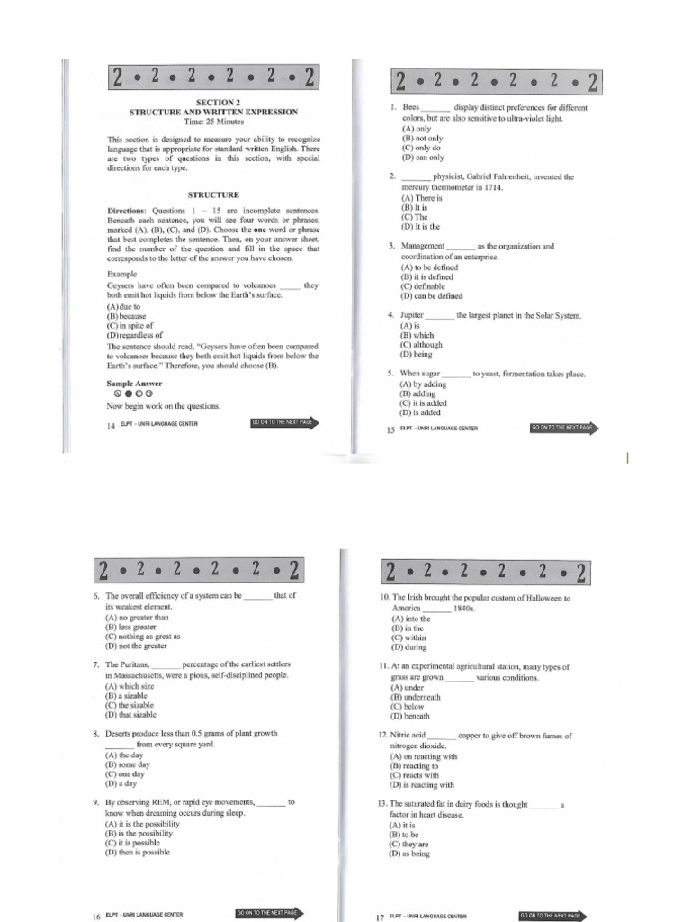 Latihan section 2 structure and written expression pdf