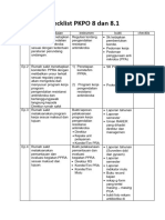 Checklist PKPO 8 Dan 8