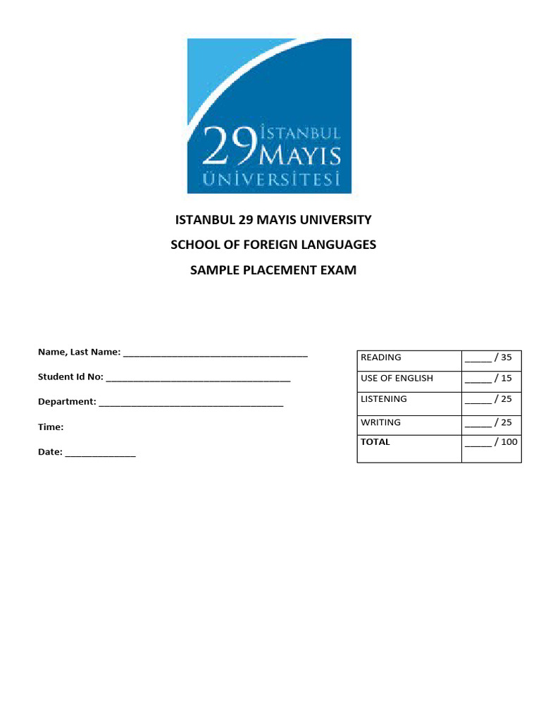 Sample placement exam pdf intelligence emotional intelligence