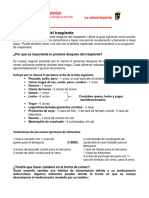 Nutrición Después Del Trasplante