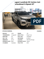 2022 RHD Peugeot Landtrek DC Action 4x4 1.9L Turbodiesel 6-Speed at-VODRHDL