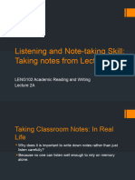 Lecture 2a Listening and Note-Taking Skill - Student