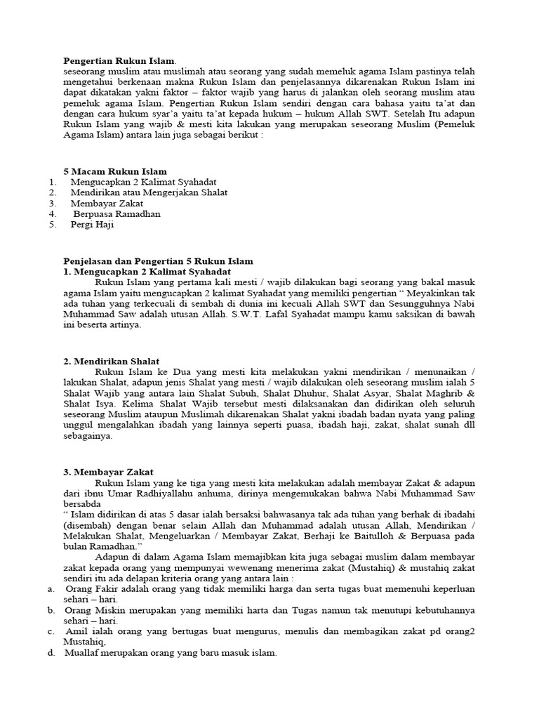 Materi Pai Rukun Islam Pdf