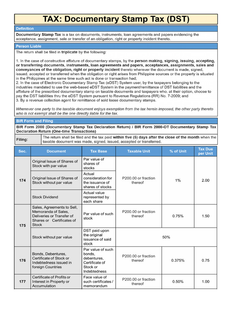 TAX Documentary Stamp Tax | PDF