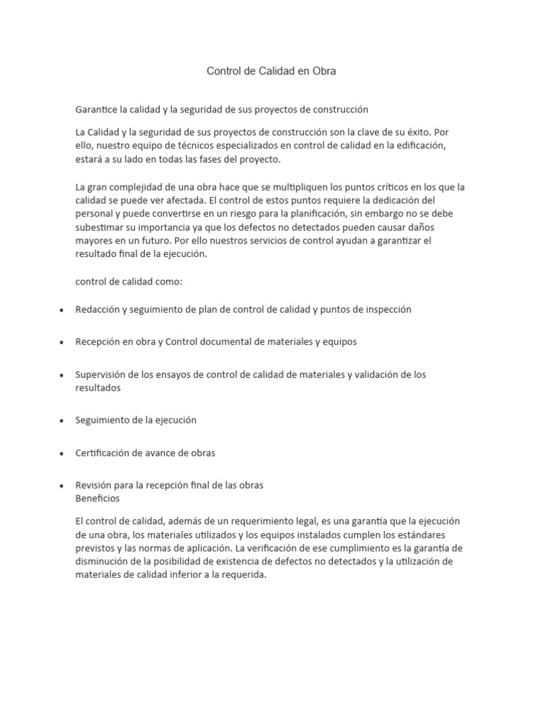 Control de Calidad en Construcción | PDF | Hormigón | Ingeniero civil