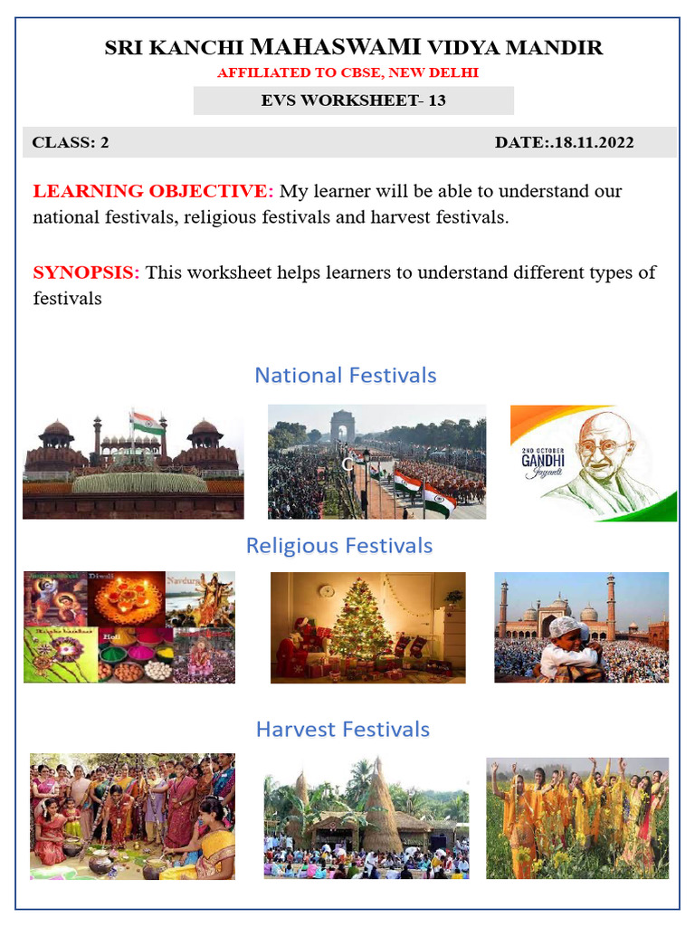 Class Ii Evs Worksheet 18th Nov 2022 Pdf