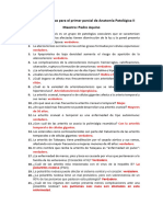 Preguntas Posibles para Primer Parcial. Anatomia Patologia II. Pedro Aquino