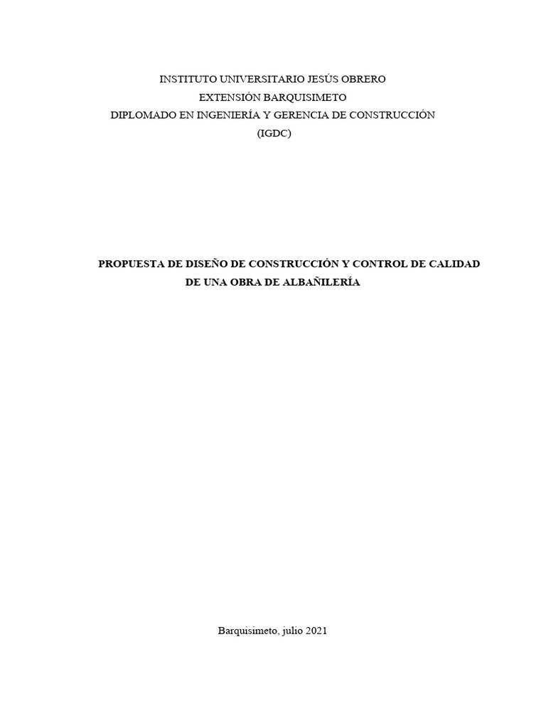 Diseño y Control de Calidad en Albañilería | PDF | Mortero (Albañilería ...