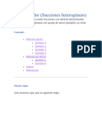 Documento Matematica Suma de Fraccionario