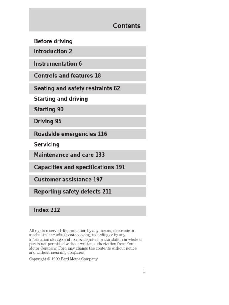 2002 FORD MUSTANG V6 OWNERS MANUAL visual data 7
