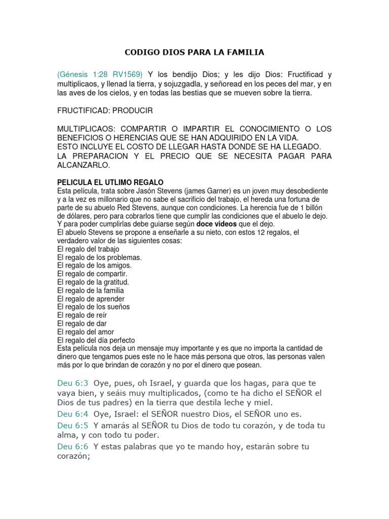 Codigo Dios para La Familia | PDF | Religión y espiritualidad