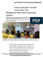 Second-Chance Education Should Not Be Second-Class - The Philippines' Alternative Learning System