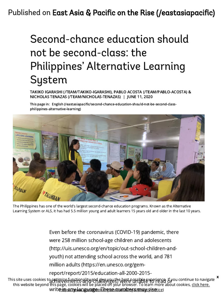 SecondChance Education Should Not Be SecondClass The Philippines