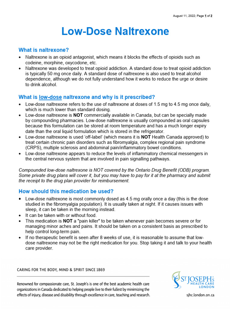 Low-Dose Naltrexone Patient Guide | PDF | Opioid | Pharmacy