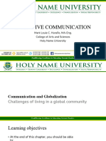 Lecture Notes On Communication and Globalization and Local and Global Communication in Muticultural Settings