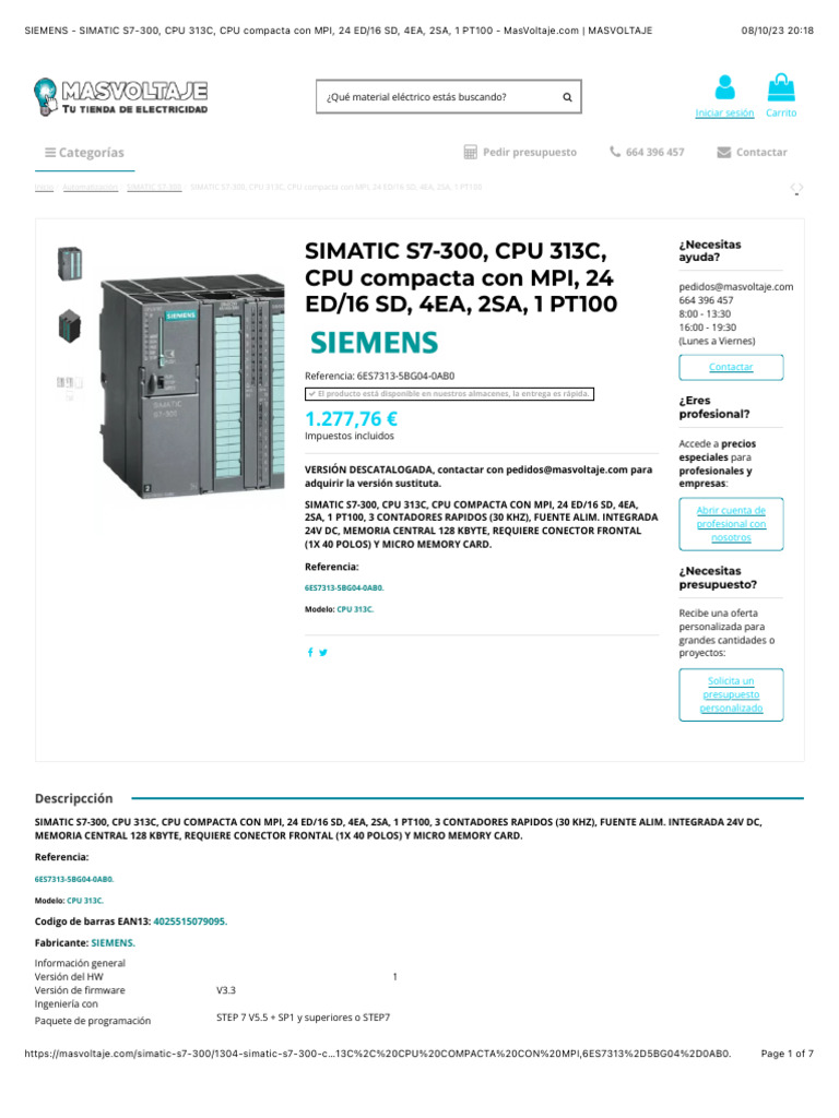 Ficha Tecnica PLC | PDF | Resistencia Eléctrica y Conductancia | Unidad ...