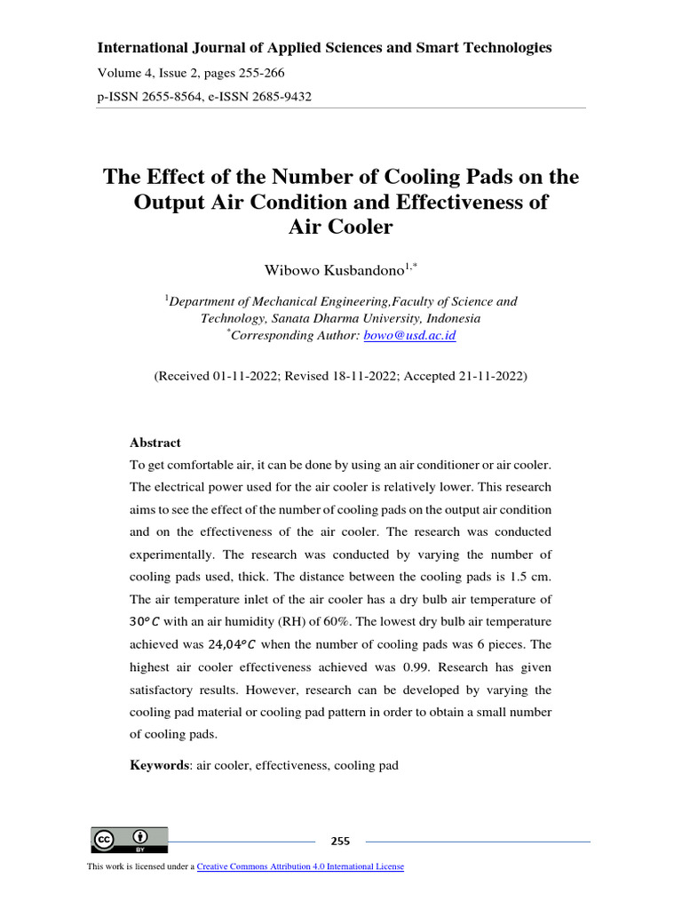 Effectiveness of air cooler pdf