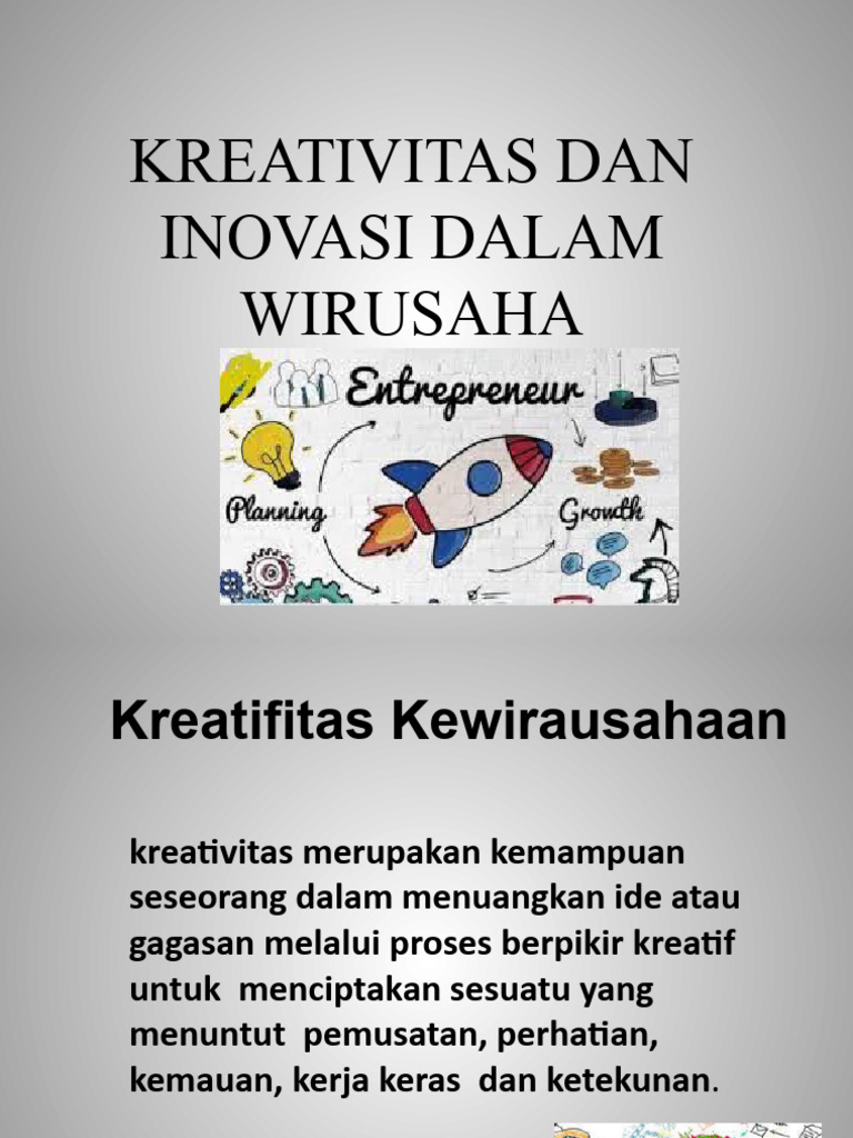 Kreative Dan Inovasi Dalam Kewirausahaan | PDF | Karier & Perkembangan ...