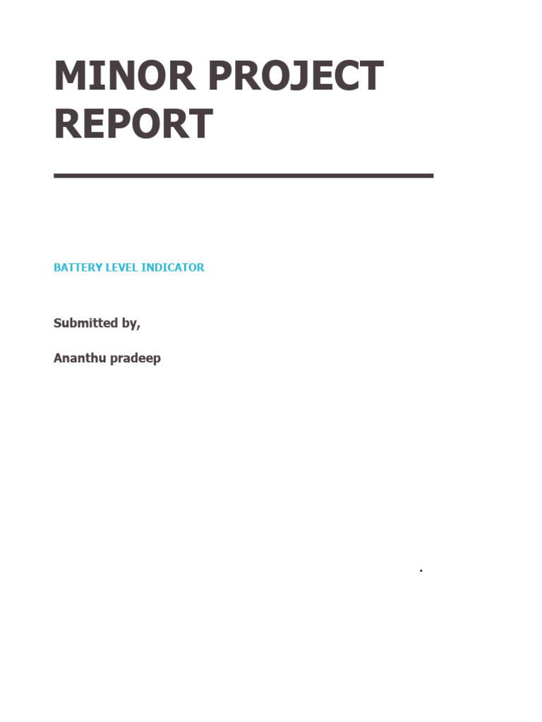 Document (8) Minor Project, Ananthu | PDF | Electronic Circuits | Resistor