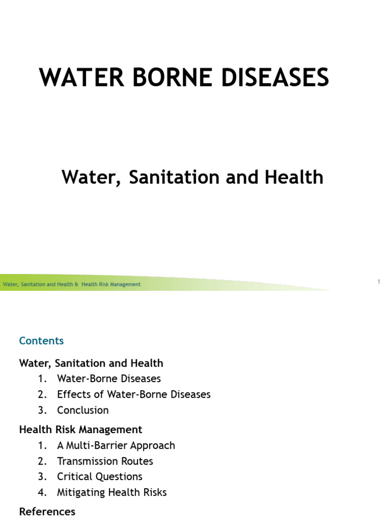 Water Borne Diseases PDF Sanitation Diarrhea