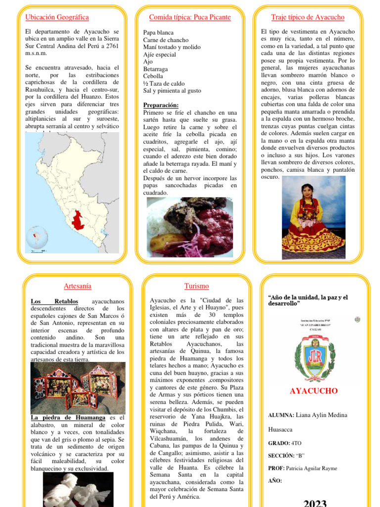 Triptico de Ayacucho | PDF | Cocina | Alimentos