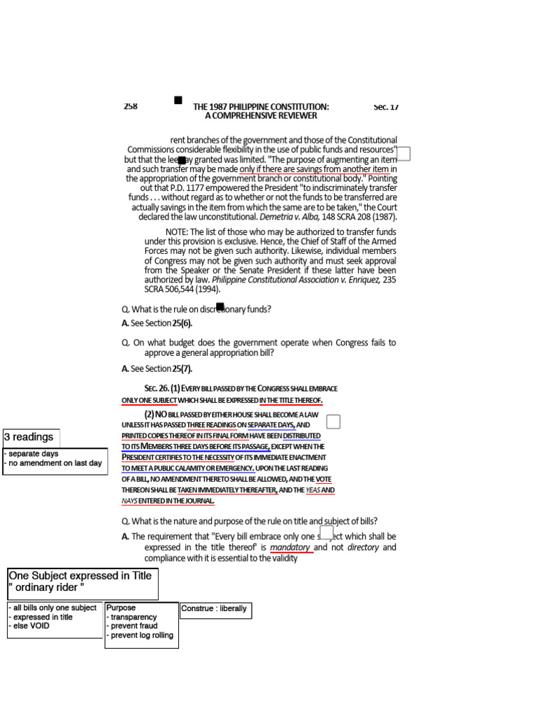 Constitutional Law Primer Bernas-1-258-276 | PDF | Taxes | Bill (Law)