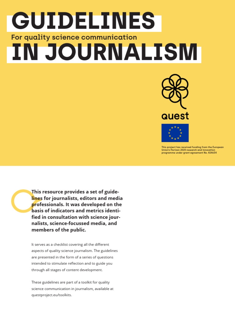 Quality Guidelines for Science Journalism | PDF | Science | Cognition