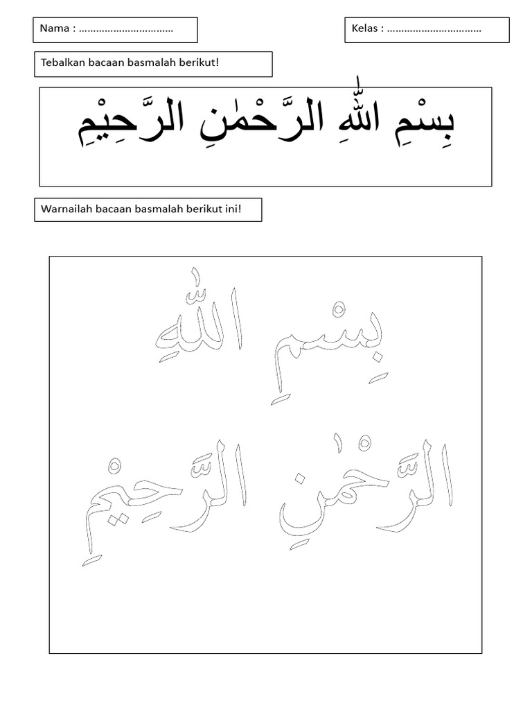 Menebalkan Dan Mewarnai Taawud | PDF, image size:768x1024