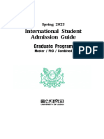 International Student Admission Guide: Graduate Program