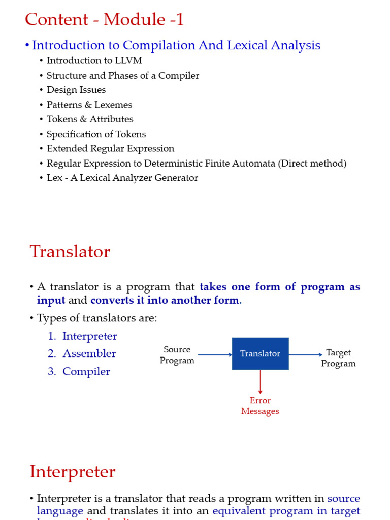 Module 1 | PDF | Compiler | Parsing