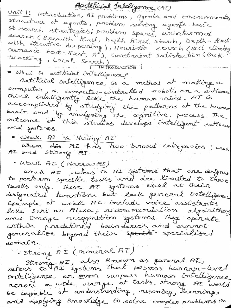 Aiml Notes 1 | PDF