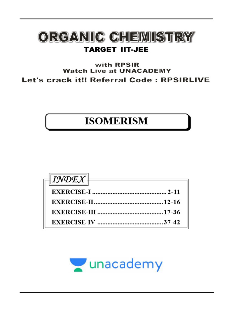 Isomerism in Organic Chemistry Exercises | PDF | Isomer | Chirality ...