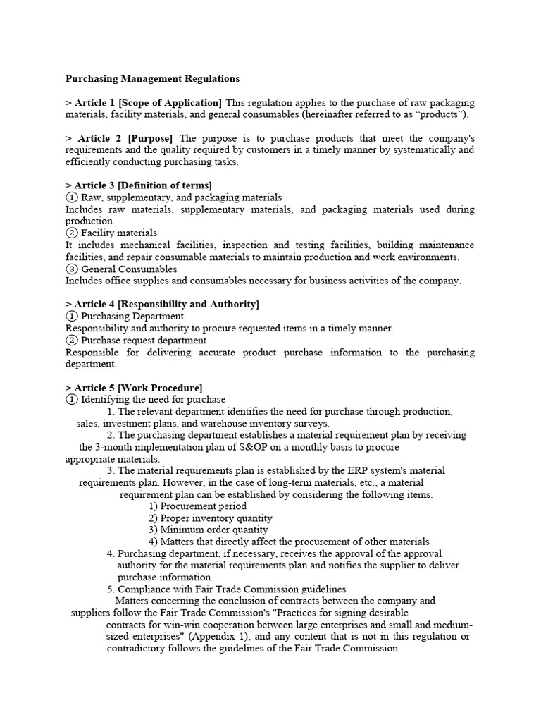 Purchasing Management Guidelines | PDF | Warehouse | Prices