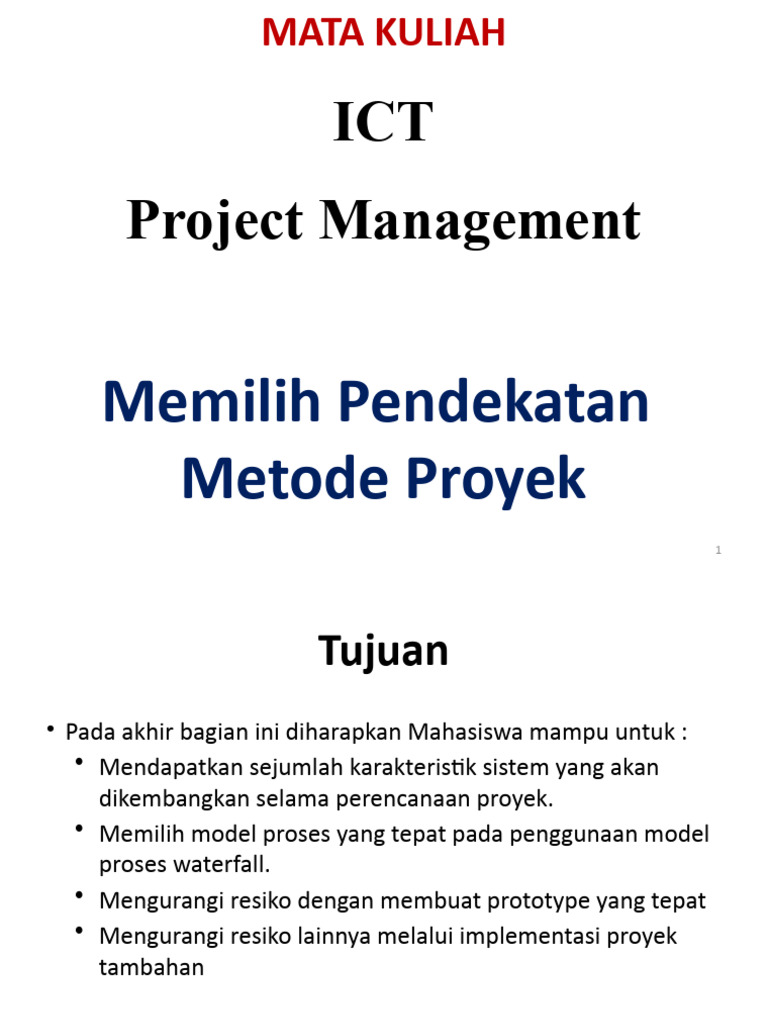Metode Proyek dalam Manajemen ICT | PDF