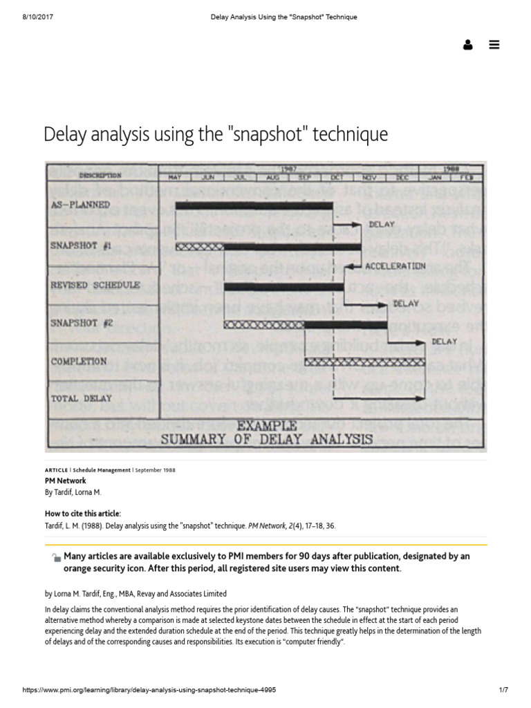 Delay Analysis Using The Snapshot Technique PDF Data