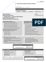 Evaluation Form For New Students