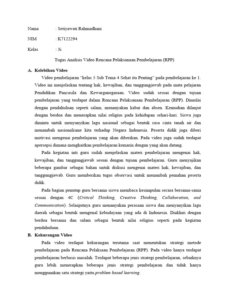 Analisis RPP | PDF