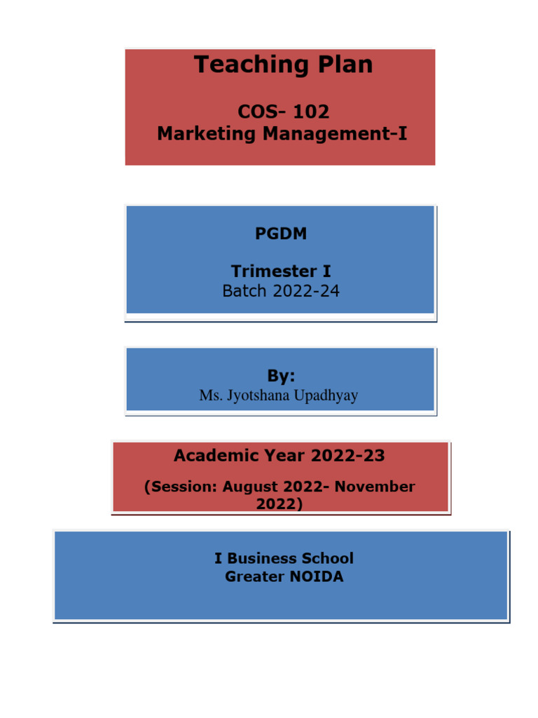 COS-102 Marketing Management Overview | PDF | Marketing | Market ...