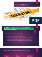 Marketing Management I