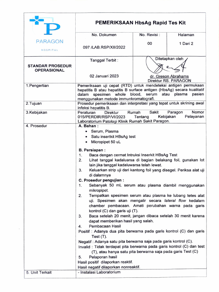 Pemeriksaan Hbsag Rapid Tes Kit Pdf