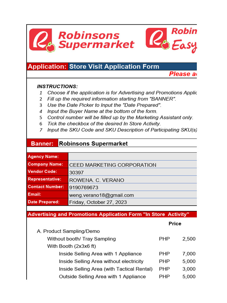 Store Visit Application Form Guide | PDF | Economies | Business