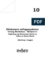 Edukasyon Sapagpapakatao: Unang Markahan - Modyul 3