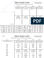 Jobs of Silent E Sort by Literacy Learn