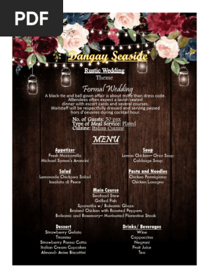 Wedding Menu