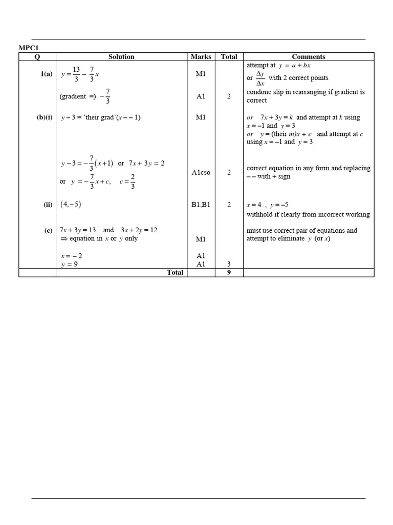 Aqa mpc1 w ms june11 pdf quadratic equation cartesian coordinate