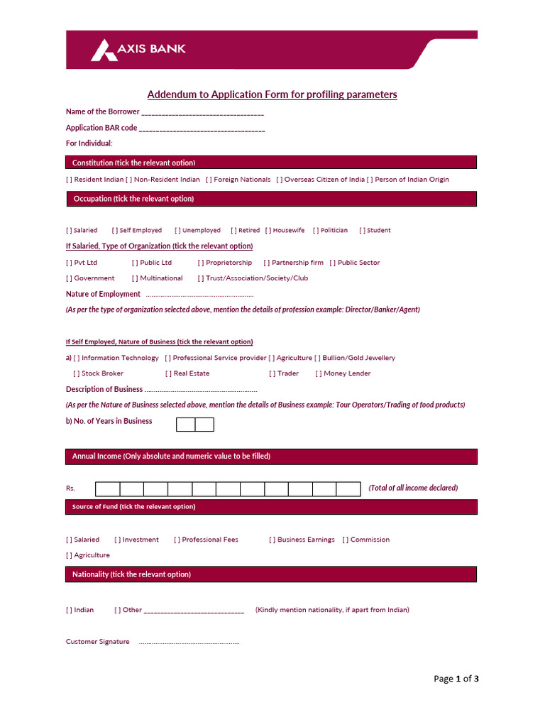 Addendum to application form pdf business option finance 