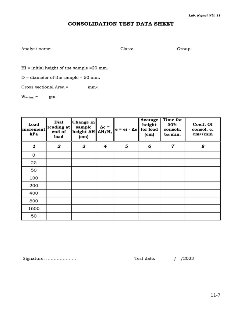 11 Consolidation Test PDF