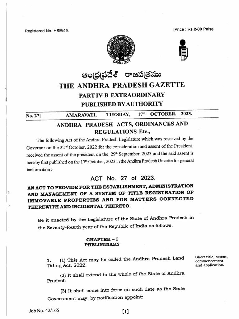 Land Titling Act, 2023 PDF