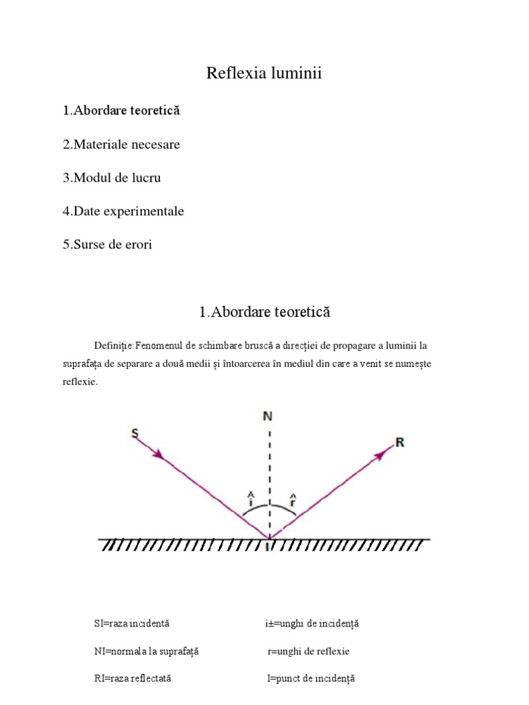 Reflexia Luminii | PDF